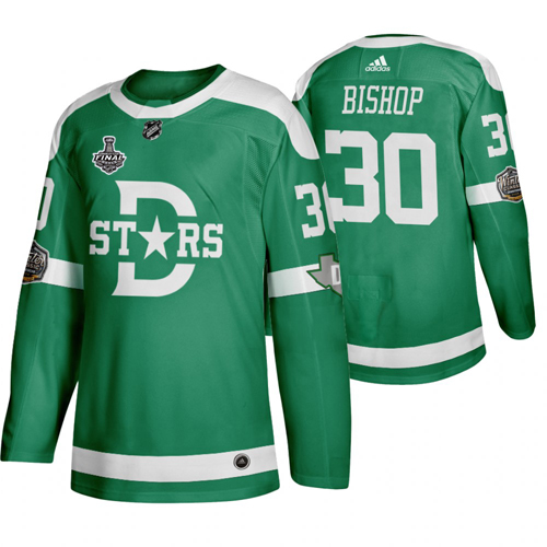 Adidas Dallas Stars #30 Ben Bishop Men Green 2020 Stanley Cup Final Stitched Classic Retro NHL Jersey
